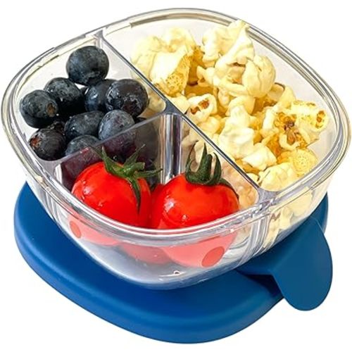Yumbox Snack Bowl – 3-Compartment Leakproof Snack & Breakfast Container for Kids & Adults – Reusable Bento Snack Box for Yogurt, Parfaits, Fruit, Veggies & Small Meals