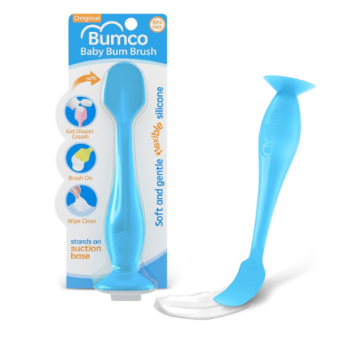 Bumco Baby Bum Brush - BPA-Free Diaper Cream Spatula with Suction Cup Base, Soft & Flexible Silicone, Wipe-Clean, Mom-Invented Diaper Bag Essentials