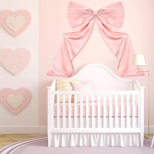 Bow Decor Large Bow for Room, Coquette Giant Ribbon Tie for Birthday Party Backdrop Wall Decor(Pink,24 x 36 Inches)