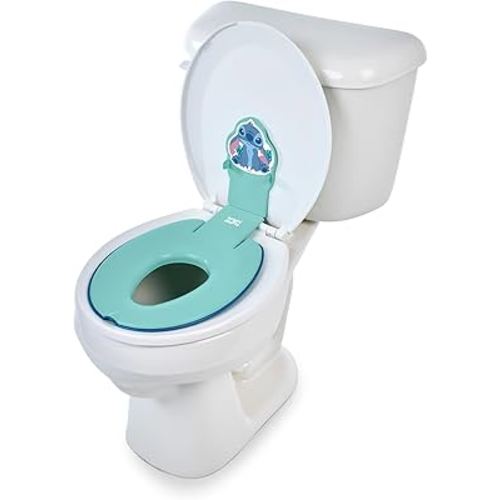 Bright Starts Disney Baby Stitch Flip & Sit Potty Training Seat, Attaches to Toilet Securely, Space Saving Design Fits Most Toilets, Easy to Clean