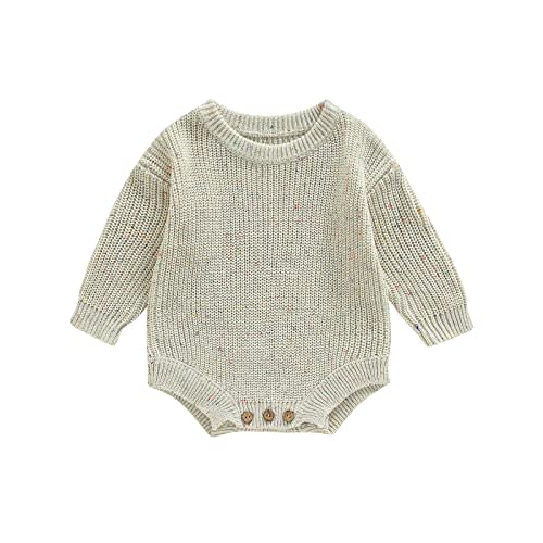 FYBITBO Baby Girl Boy Sweater Knit Oversized Pullover Sweatshirt Romper Onesie Warm Fall Winter Clothes Outfit Newborn