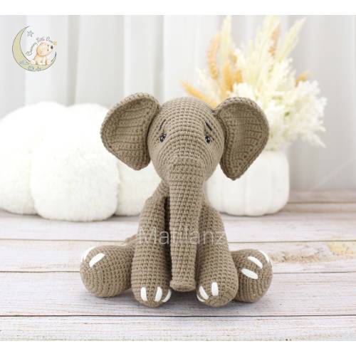 Crochet Elephant, Nursery Decor Elephant, Stuffed Elephant Gift, Personalized Stuffed Animals, Baby Shower Gift, First Birthday Gifts