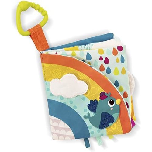 B. Baby – Soft Baby Book – Interactive Cloth Book for Babies – Sensory Features – Developmental Toy – 6 Months + – Rainbow Sunshine