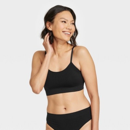 Women's Seamless Bralette - Auden™, Color: Black, Size: L
