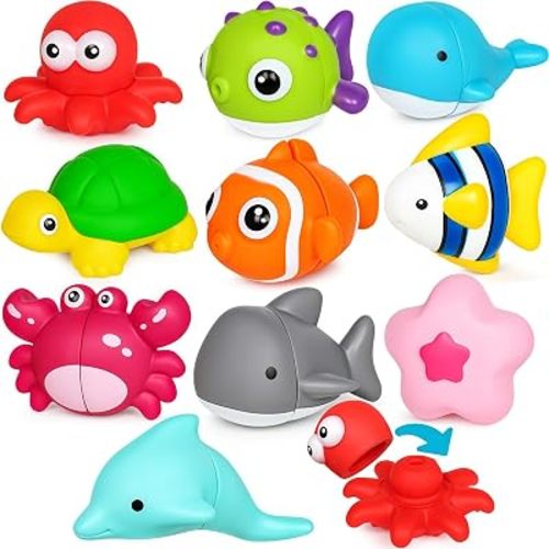 Montessori Toddler Learning Toys for Boys Girls Ages 1 2 3 Year Old,Fun Little People Ocean Animals Figures Sorting Matching Sensory Toy Gift for Birthday Easter Christmas