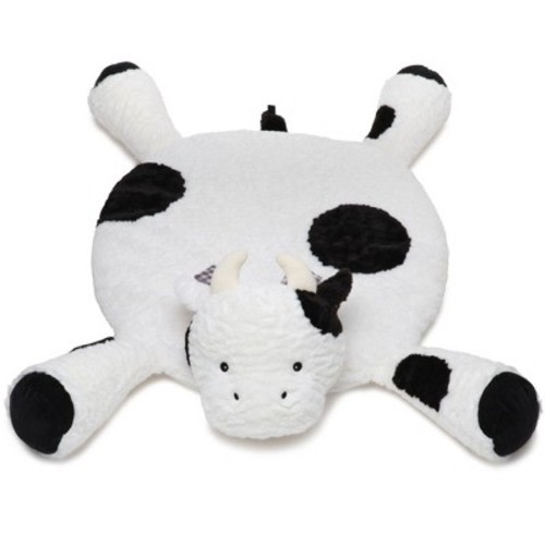 Bearington Lil' Gilly 30 Inch Cow Tummy Time Mat - Cow Baby Blanket - Cow Pillow for Baby