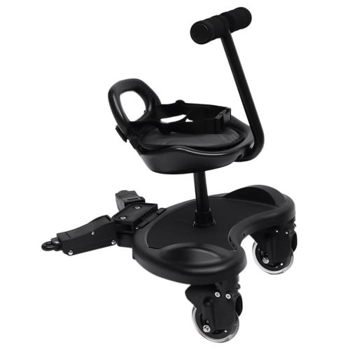 Universal Stroller Board,2 in 1 Sit & Stand Buggy Board,Step Stand Ride-On Pedal Non-Slip Toddler Stroller Attachment with Detachable Seat,Up to 55.12lbs