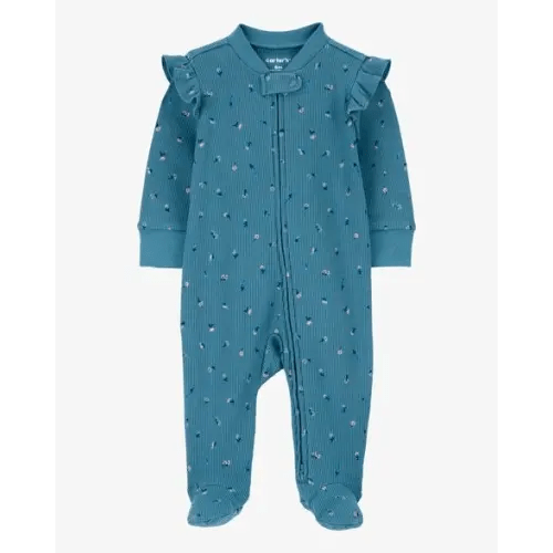 Baby Floral 2-Way Zip Thermal Textured Sleep & Play Pajamas - Carter's | Carter's
