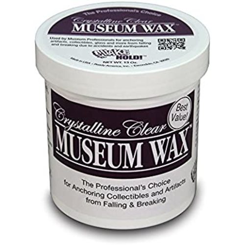 Quakehold! 13-Ounce Museum Wax, Clear Adhesive, Reusable and Removable, Non-Toxic and Non-Damaging, Easy to Use, Great for Wall Art, Antiques, For Use on Metal, Glass, Ceramic, Wood, 1 Pack