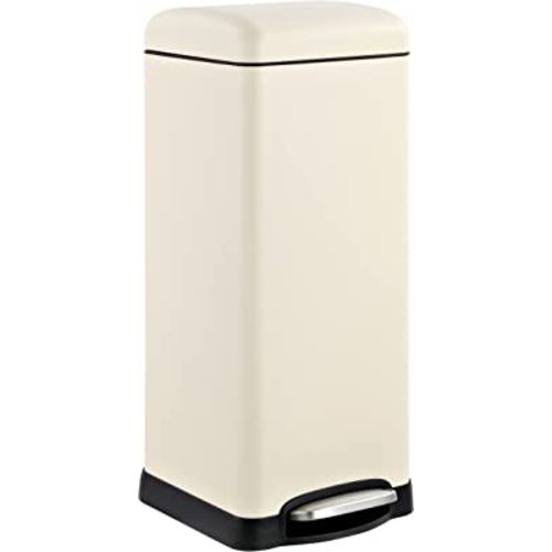 happimess HPM1007F Betty Retro 8-Gallon Step-Open Trash Can with Soft-Close Lid, Fingerprint Resistant, Modern, Minimalistic for Home, Kitchen, Laundry Room, Office, Bedroom, Bathroom, Almond