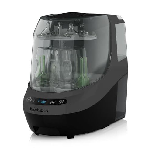Baby Brezza Bottle Washer Pro - Baby Bottle Washer, Sterilizer + Dryer - All in One Machine Cleans Bottles, Pump Parts, & Sippy Cups - Replaces Hand Washing, Bottle Brushes and Drying Racks, Charcoal