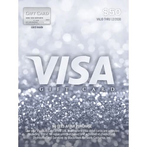 Visa $50 Gift Card (plus $4.95 Purchase Fee)
