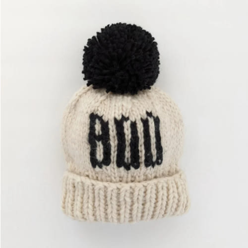 Boo Natural Hand Knit Halloween Beanie Hat