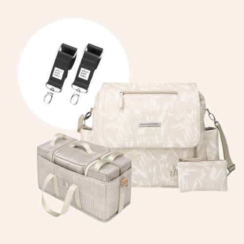 Boxy Backpack Deluxe in Linen Blossoms & Accessory Bundle