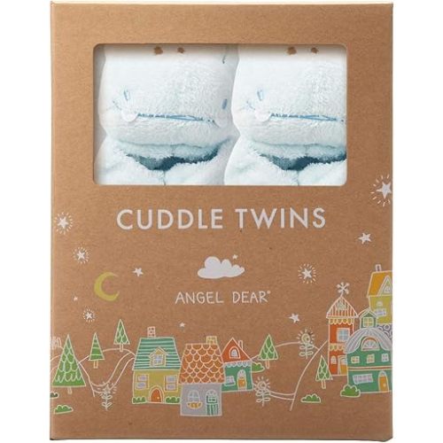 Angel Dear - Blue Hippo, Cuddle Twins Blankie Set