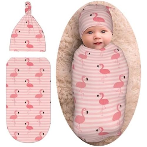 Baby Stuff Newborn Swaddle Blanket for Baby,Soft Sleep Sack for Boys Girls, with Beanie hat Set, for Baby Shower Infant