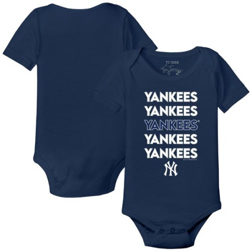 Infant New York Yankees Tiny Turnip Navy Stacked Bodysuit