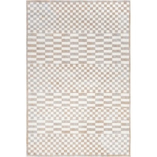Nuloom Nikita Faded Geometric Pet Friendly Machine Washable Area Rug, 6' 7" x 9', Beige