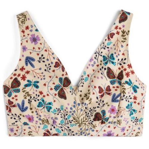 Organic Cotton Stretch Cross Front Maternity & Nursing Bralette Botanical Floral L