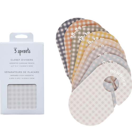 3 Sprouts Closet Dividers (newborn To 24 Months) - Gingham