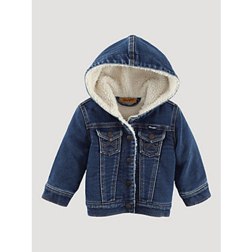 Little Girl's Sherpa Lined Hooded Denim Jacket | GIRLS | Wrangler®
