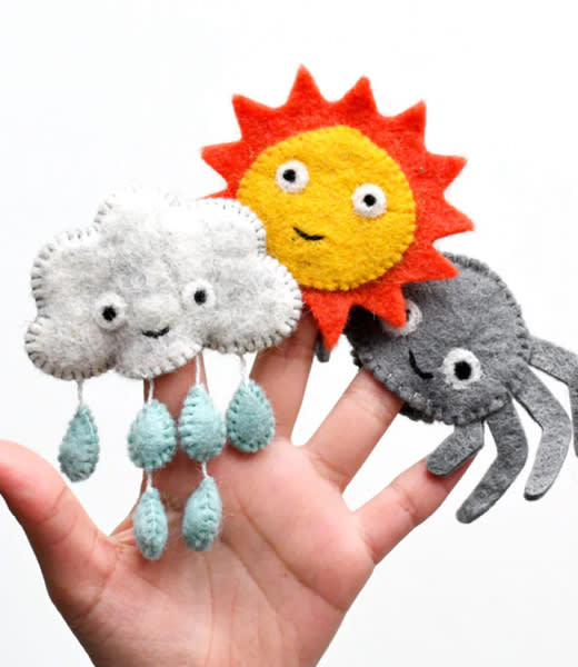 Handmade Felt Finger Puppet Set - Incy Wincy Spider