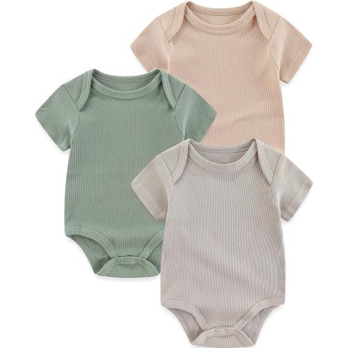 Newborn Baby Boy Girl Bodysuits Short Sleeve Summer Infant Clothes 0-12 Month