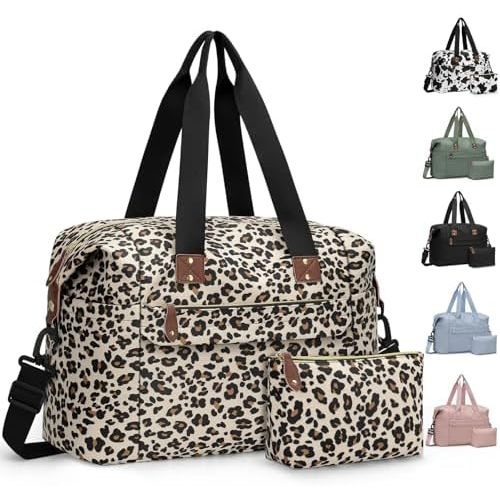 Travel Duffle Bag, Waterproof Weekender Overnight Hospital Bags for Women Men with Toiletry Bag Lightweight Carry on Personal Item Duffle Gym Bag for Travel, Airplanes, Sports