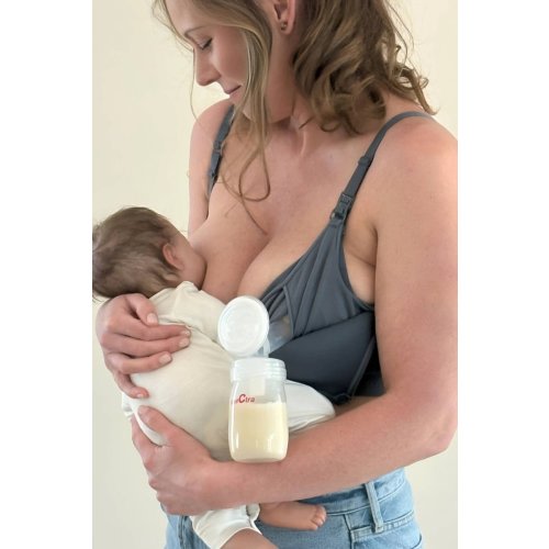SuperMom® Silhouette Hands-Free Pumping & Nursing Bra | Maine Blue – Simple Wishes