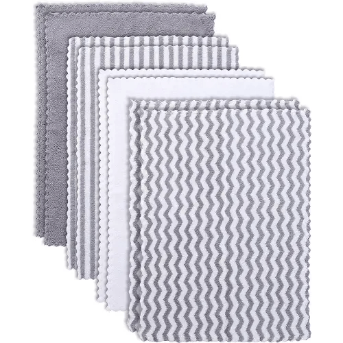 8 Pack Super Soft Baby Burp Cloths, Baby Washcloths, Ultra Absorbent Large Newborn Burping Cloth for Boy and Girl, Milk Spit Up Rags, Unisex for Baby Sensitive Skin, Grey and White, 16 × 12 Inch