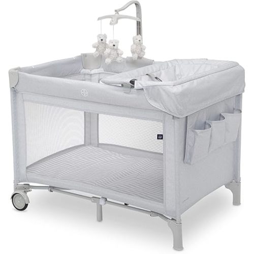 GAP babyGap Deluxe Play Yard, Grey Stripes