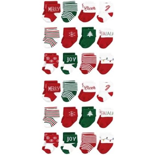 Hudson Baby Unisex Cotton Rich Baby Terry Socks 24-Pack