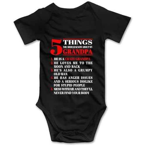 DOQOSESHY 5 Things You Should Know About My Grandpa Funny Baby Bodysuit Toddler Outfits