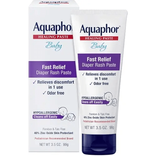 Aquaphor Baby Diaper Rash Paste - For Serious Diaper Rash and Flare-ups - 3.5 Oz. Tube