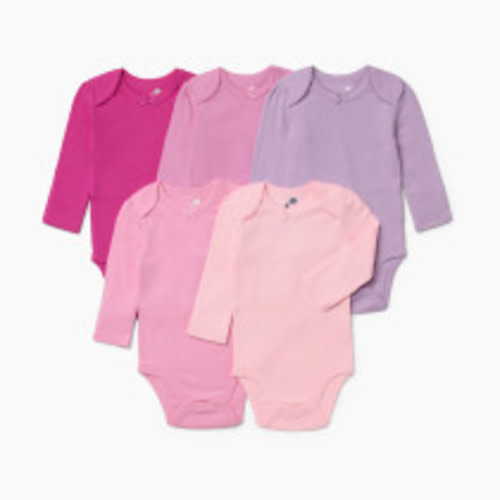 Small Story Long Sleeve Bodysuit (5 Pack) - Pink Range, 6-9 M
