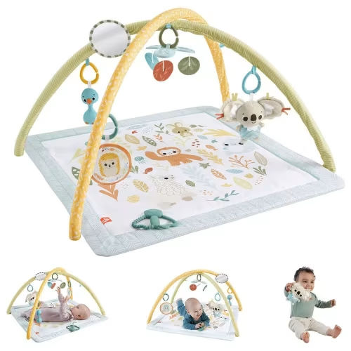 Fisher Price Simply Senses Newborn Gym Baby Activity Mat With 6 Sensory Toys | NFM