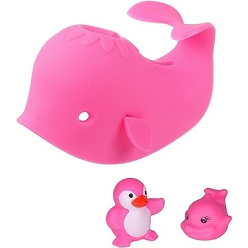 Bath Spout Cover, Faucet Cover Baby Bathroom Tub Faucet Cover Protector for Kids, Bathtub Spout Cover for Baby Kids Toddlers Protection Accessories Baby Safety Universal Bath Silicone Toys Whale Pink