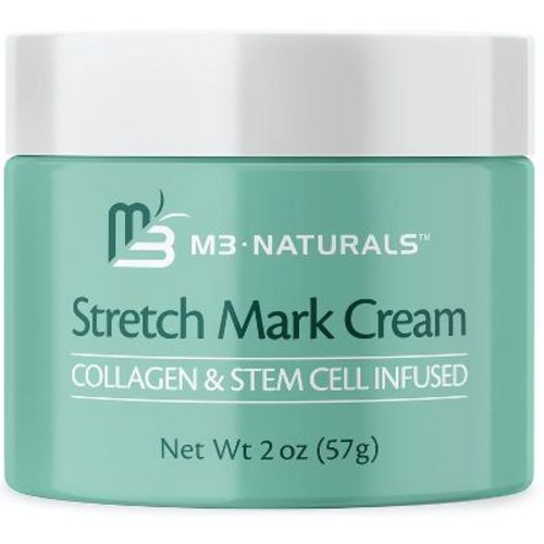 Collagen and Stem Cell Infused Stretch Mark Cream, Stretch Mark Remover Lotion, Scar Prevention Cream, Maternity Skincare Oil, M3 Naturals, 2oz
