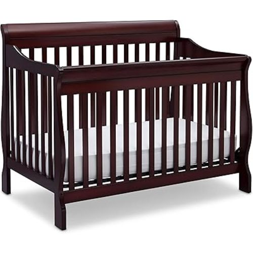 Delta Children Canton 4-in-1 Convertible Crib - Easy to Assemble, Espresso Cherry