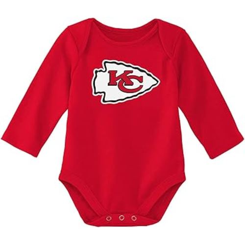 Outerstuff NFL Newborn & Infants 0-24 Months Official Primary Logo Long Sleeve Creeper Bodysuit Romper