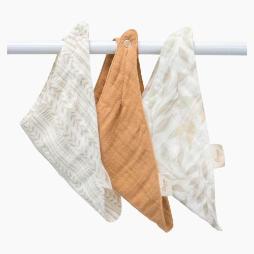 Crane Baby Willow 3-pc. Bib Set - Ecru/Brown