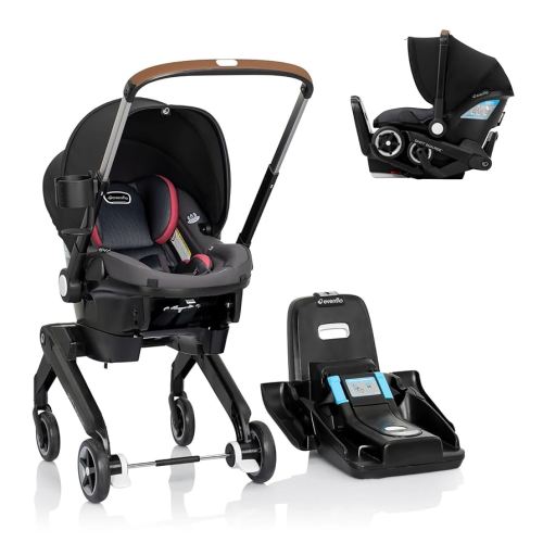 Evenflo Shyft DualRide Infant Car Seat and Stroller Combo w/Carryall Storage (Sylva Pink)