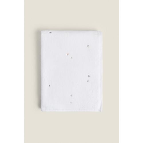 KIDS' MOONS AND STARS HAND TOWEL - Oyster-white | ZARA United States