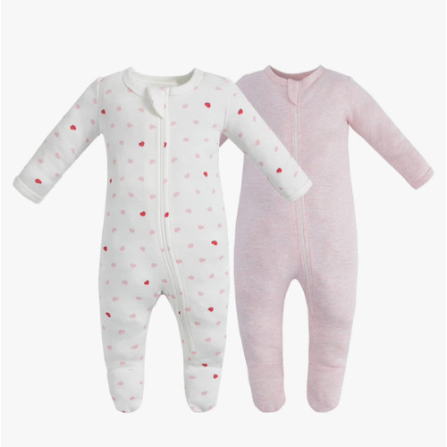 Owlivia Organic Cotton Baby Pajamas, Boys Girls Zip Front Sleep 'N Play Pjs, Footed Sleeper, Long Sleeve