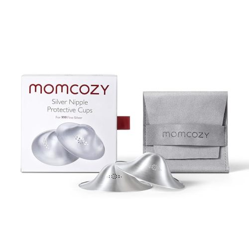 Momcozy 999 Silver Nursing Cups Original Perforated Breathable Design, 999 Silver Nipple Cover for Breastfeeding Essential, Silver Nipple Shield for Nursing Newborn, Metal Nipple Shields, Regular Size