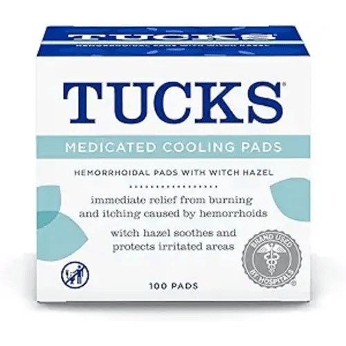 TUCKS Medicated Cooling Pads, 100 Count – Pads with Witch Hazel, Cleanses Sensitive Areas, Protects from Irritation, Hemorrhoid Treatment, Medicated Pads Used By Hospitals