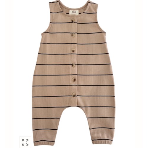 0-3mo Tan/Black Stripe / Organic Ribbed Bay Jumpsuit – SpearmintLOVE