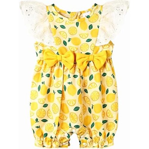 Baby Girls Clothes Toddler Ruffled Sleeveless Romper Bow Knot Newborn Infant Casual Summer Jumpsuit Outfit