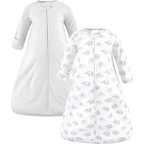 Hudson Baby Unisex Baby Cotton Long-Sleeve Wearable Sleeping Bag, Sack, Blanket - 0-3M