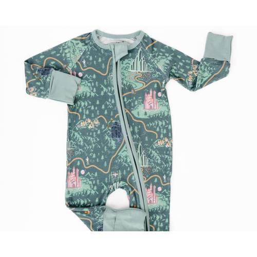 Wizard of Oz Bamboo Baby Pajamas, Emerald City Baby Bamboo Baby Sleepers, Bamboo Zippered Baby Pajamas,  Wicked Baby Pajamas